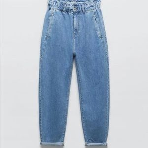 ZARA High Waisted Paperbag Baggy Jeans